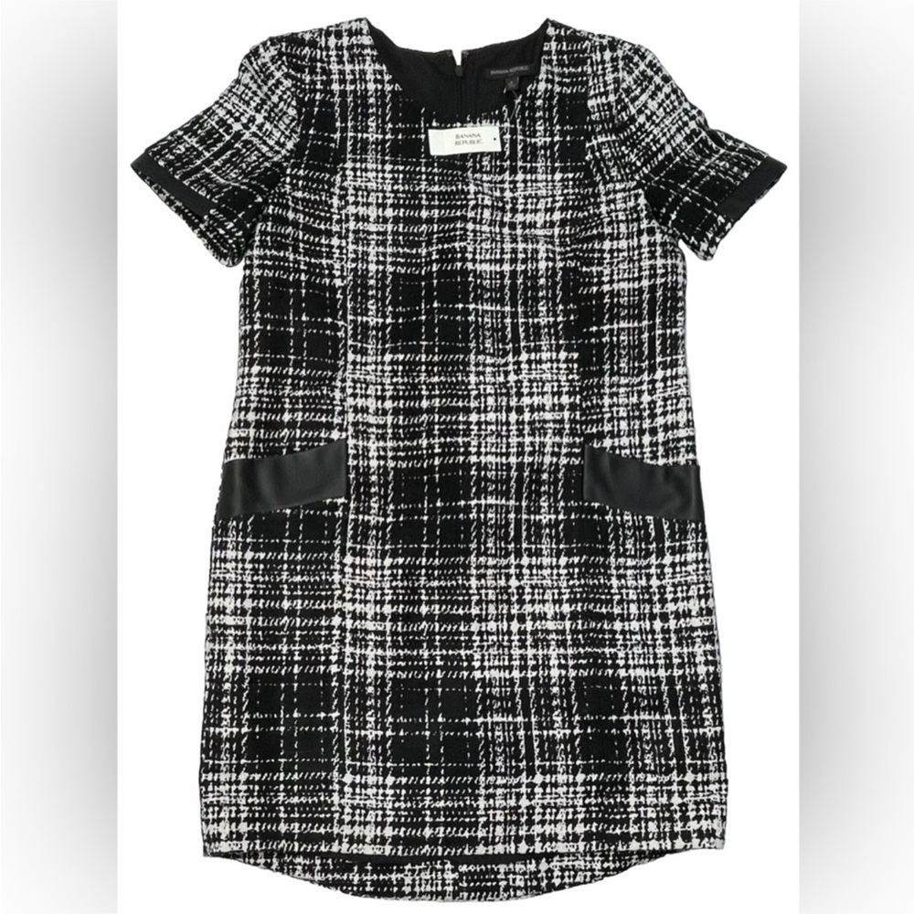 Banana Republic Formal Midi Dress Black & White Women’s Size 8